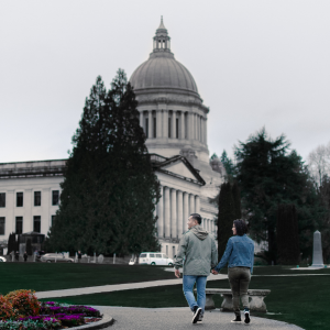 outdoor couples session in Olympia WA